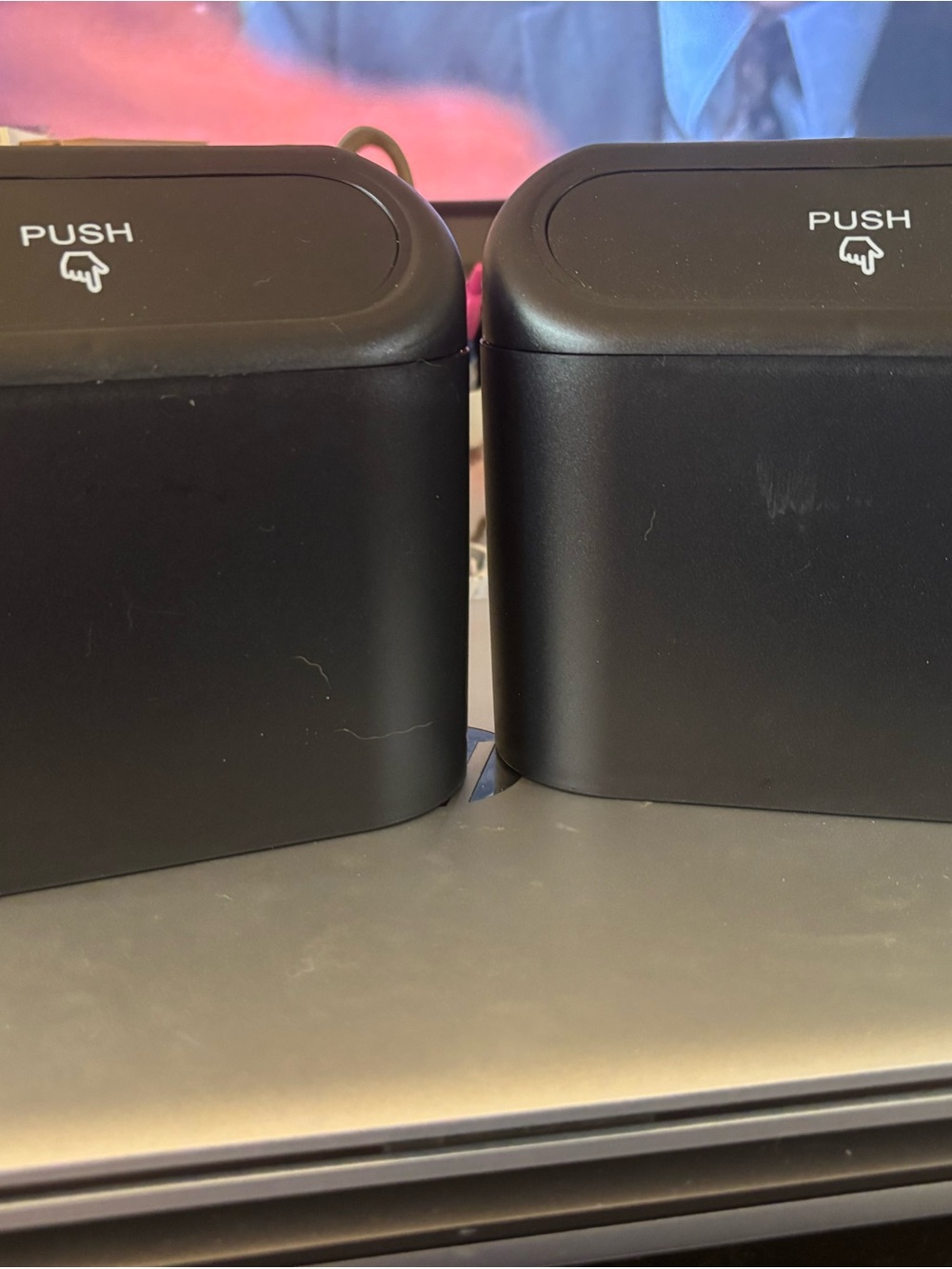 Two Black Trashcans for Vehicle